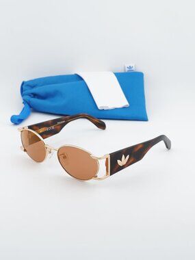 Adidas OR0096 30U Oval Sunglasses - Gold / Bordeaux